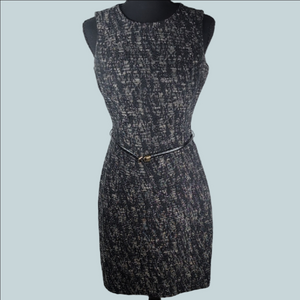 Calvin Klein Black and Gray Textured Dress